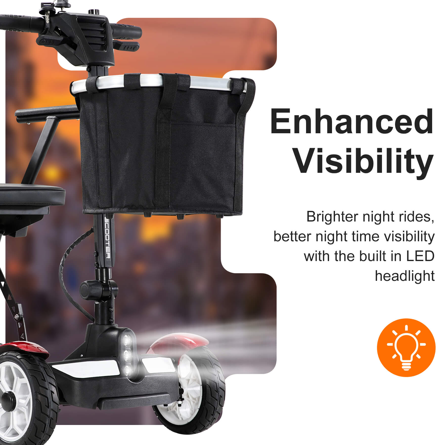 25-Mile All-Terrain Power Mobility Scooter for Seniors with 300lbs Capacity & 3-Second Fold, Ultralight 45lbs - Image 6