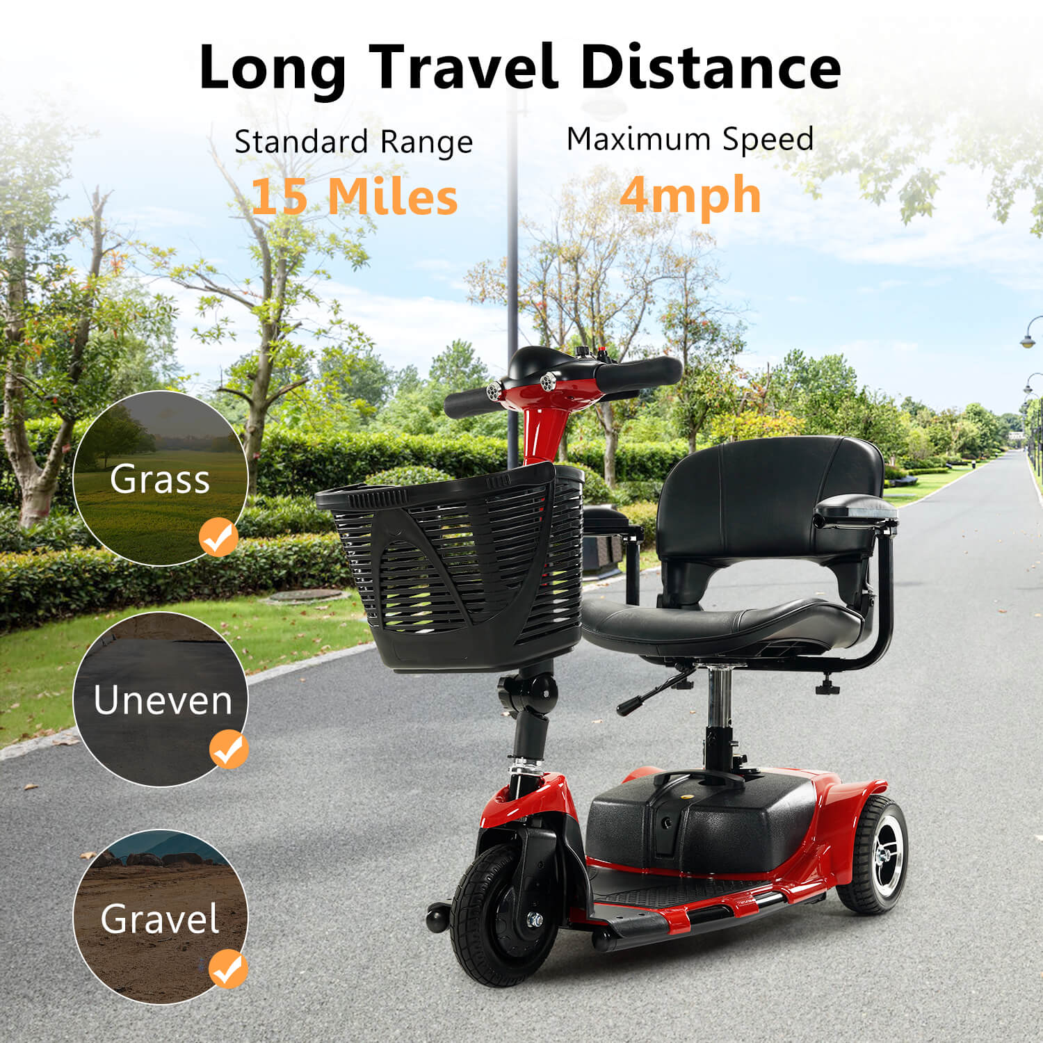 3 Wheel Mobility Scooter, Electric Senior Scooters, Foldable and Compact for Adult Travel - Image 14