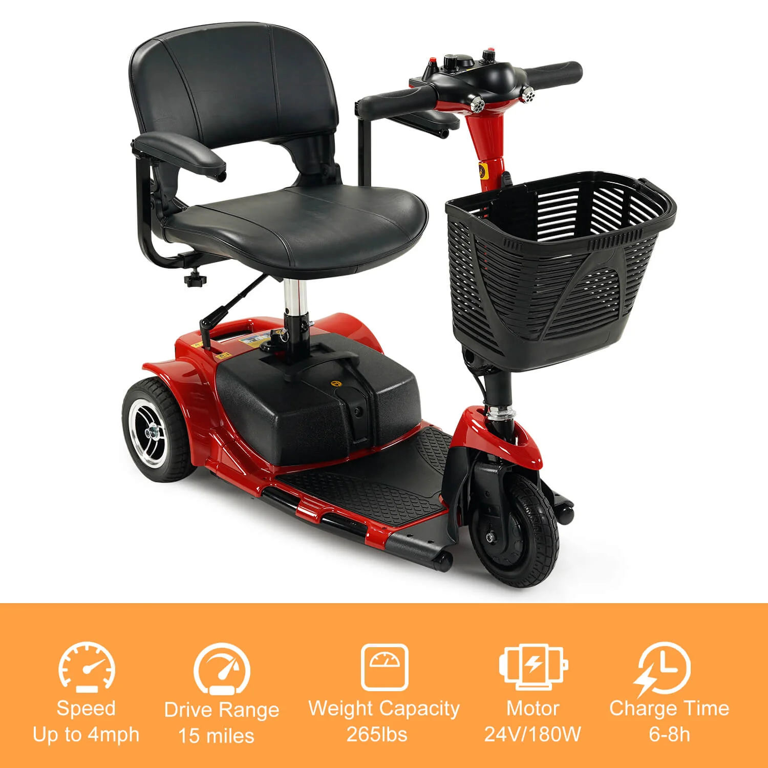 3 Wheel Mobility Scooter, Electric Senior Scooters, Foldable and Compact for Adult Travel - Image 15