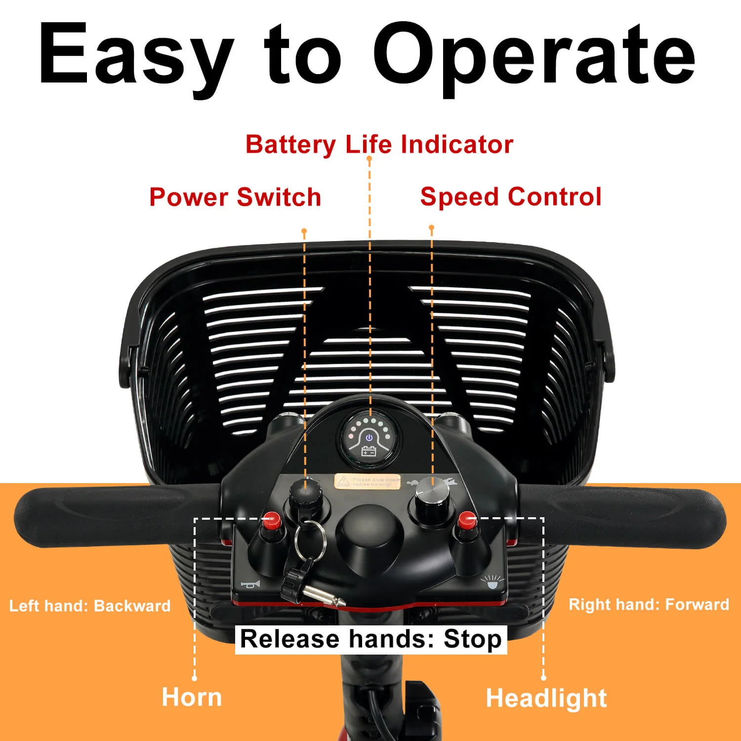 3 Wheel Mobility Scooter, Electric Senior Scooters, Foldable and Compact for Adult Travel - Image 16