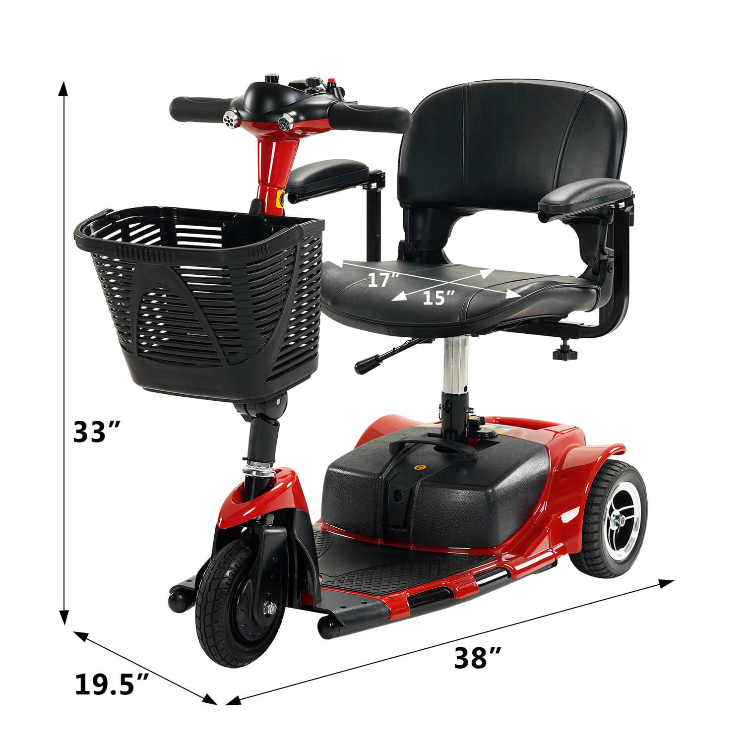 3 Wheel Mobility Scooter, Electric Senior Scooters, Foldable and Compact for Adult Travel - Image 17
