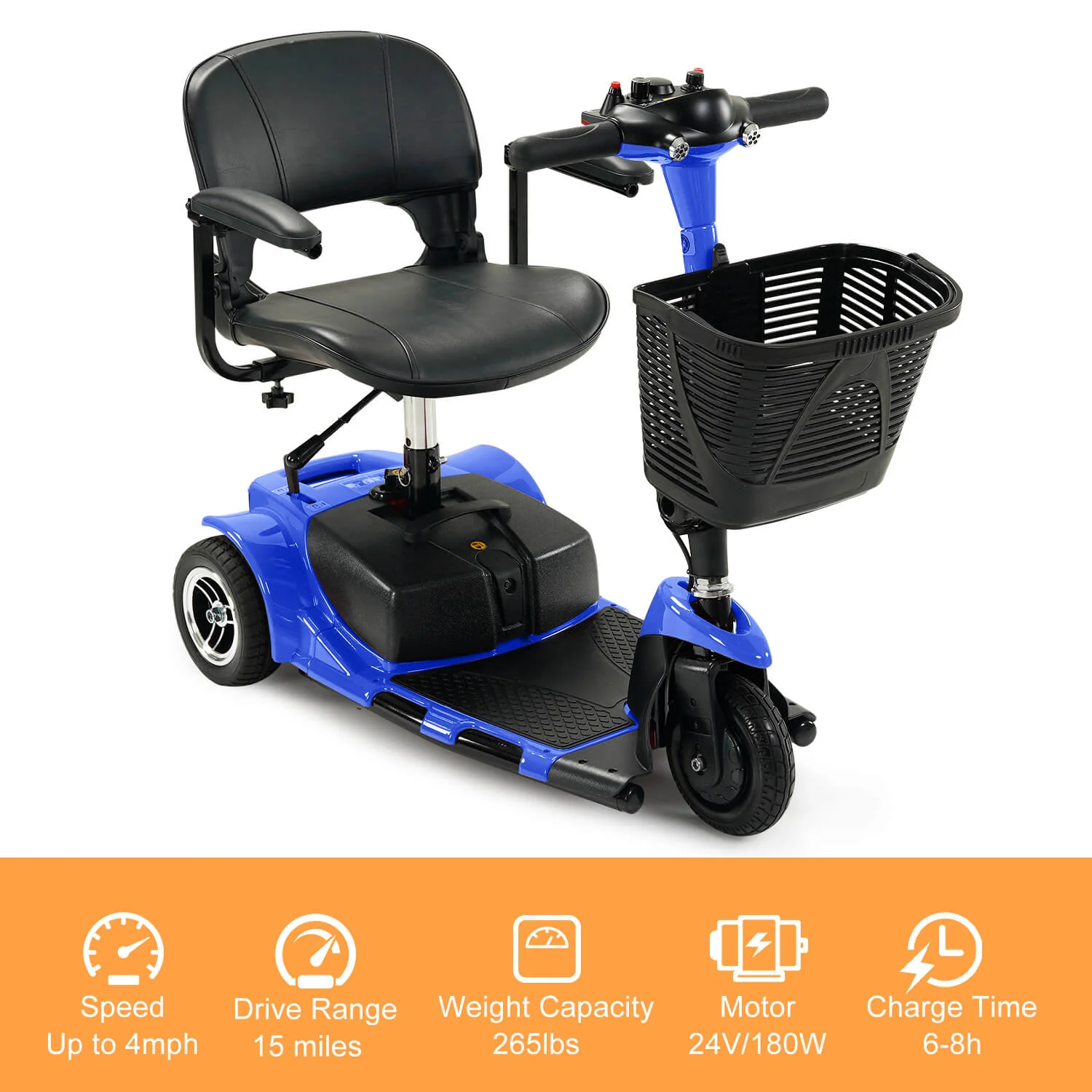 3 Wheel Mobility Scooter, Electric Senior Scooters, Foldable and Compact for Adult Travel - Image 4