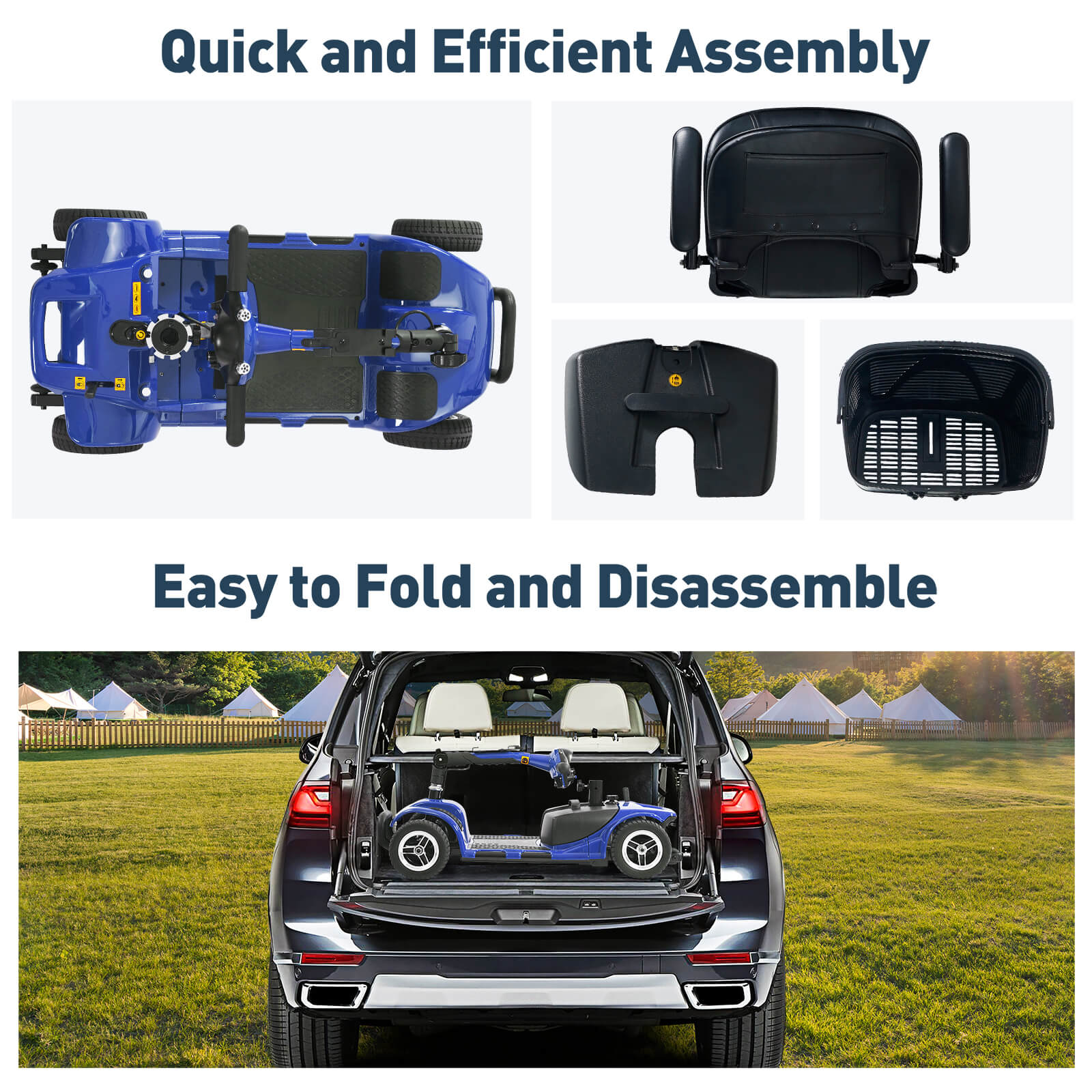 4-Wheel Electric Mobility Scooter for Seniors, Portable, Collapsible and Compact for Travel - Image 21