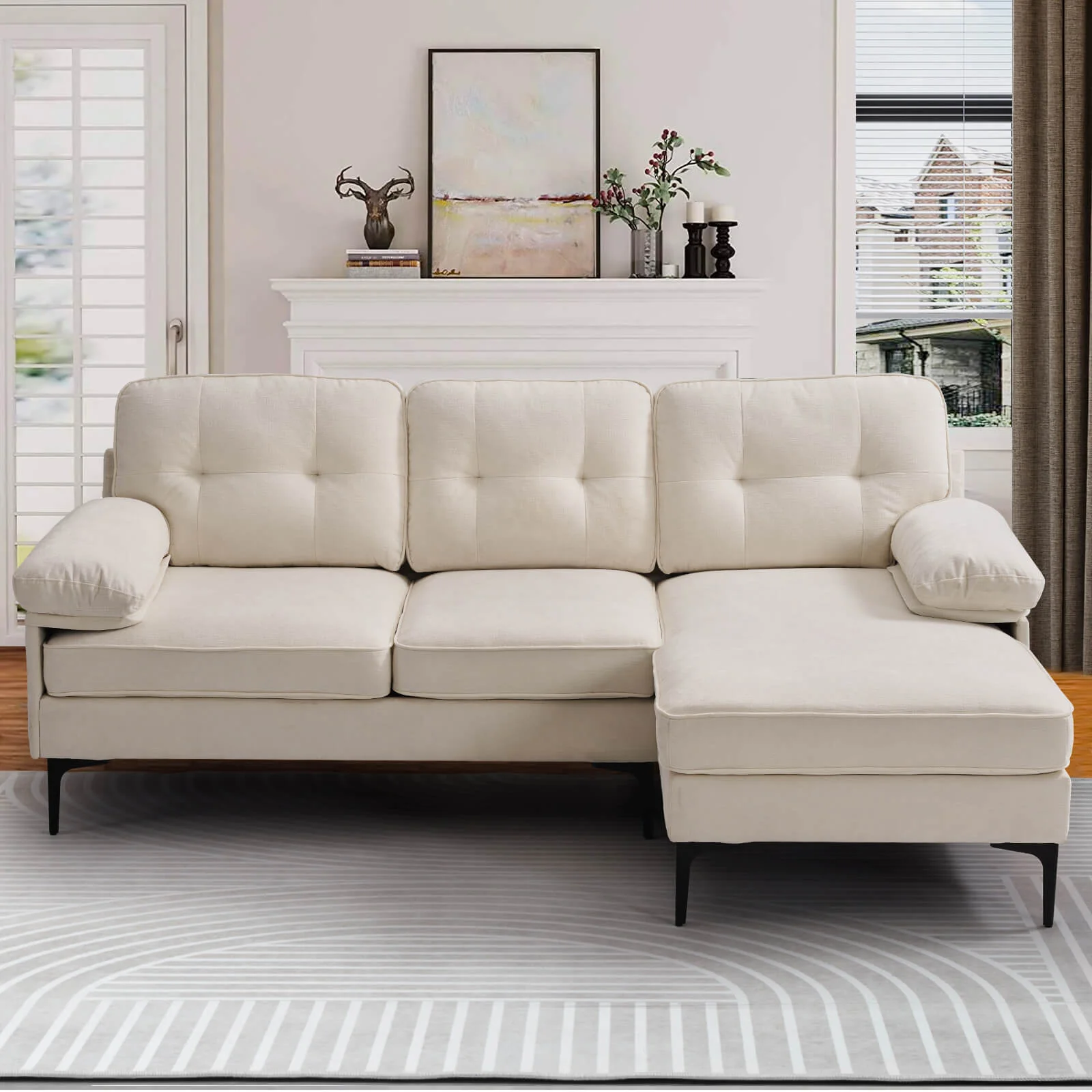 85" Sectional Couch Sofa for Living Room with Reversible Chaise - Image 22