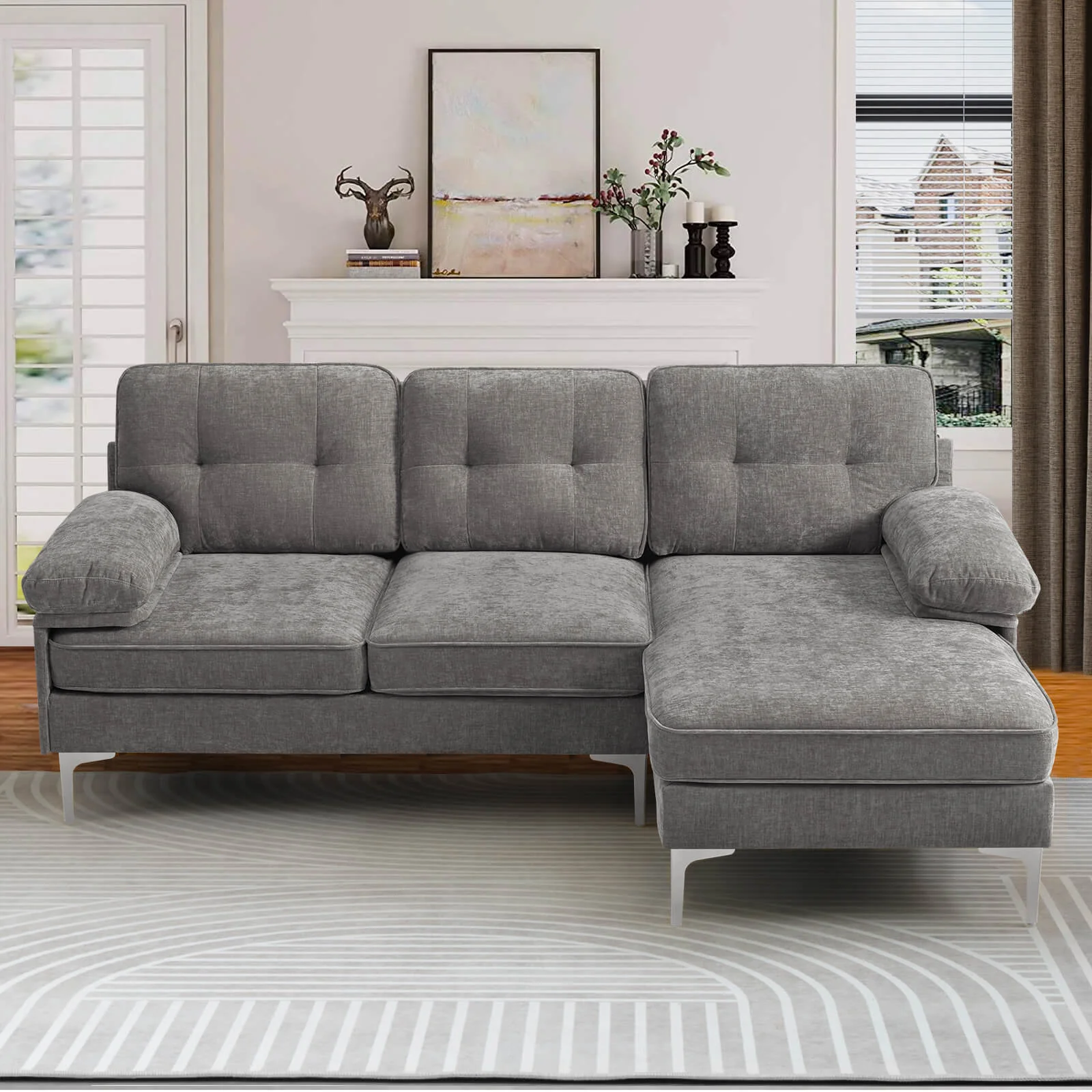 85" Sectional Couch Sofa for Living Room with Reversible Chaise - Image 31
