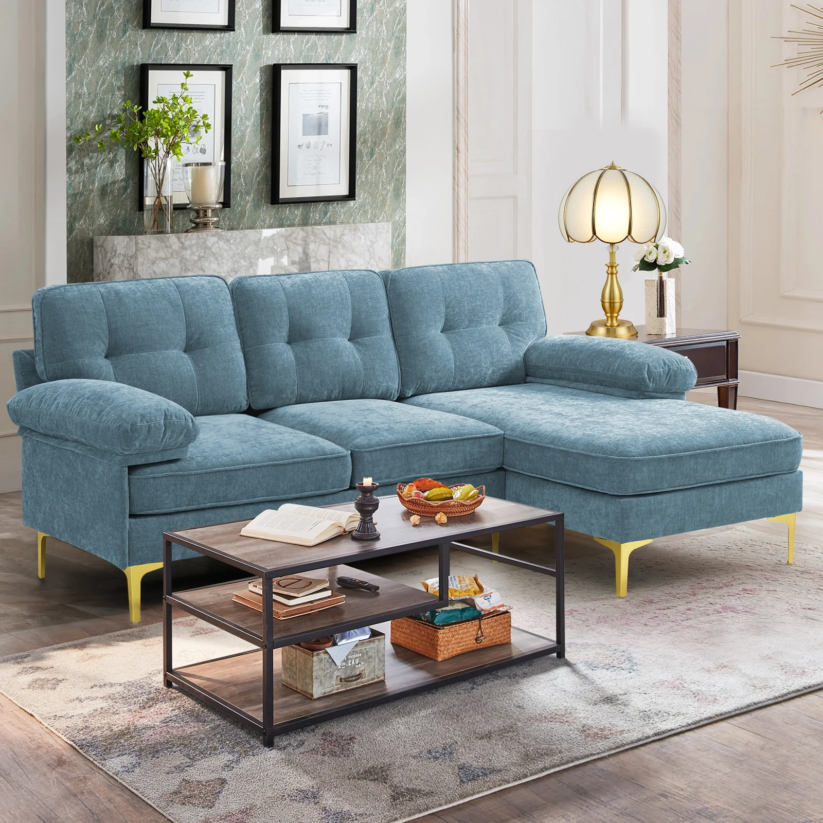 85" Sectional Couch Sofa for Living Room with Reversible Chaise - Image 35