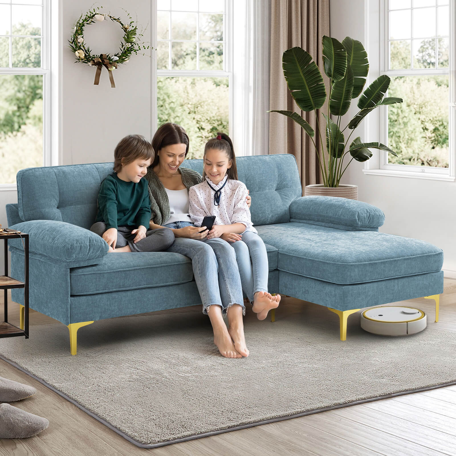 85" Sectional Couch Sofa for Living Room with Reversible Chaise - Image 36