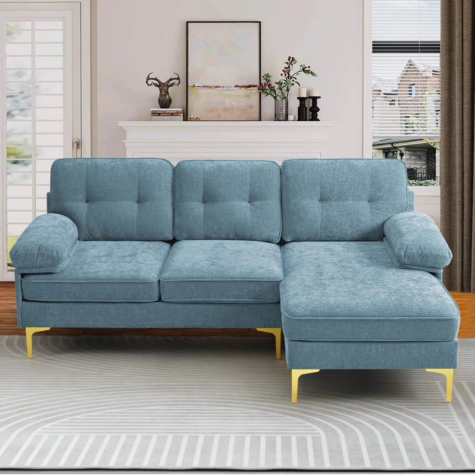 85" Sectional Couch Sofa for Living Room with Reversible Chaise - Image 42
