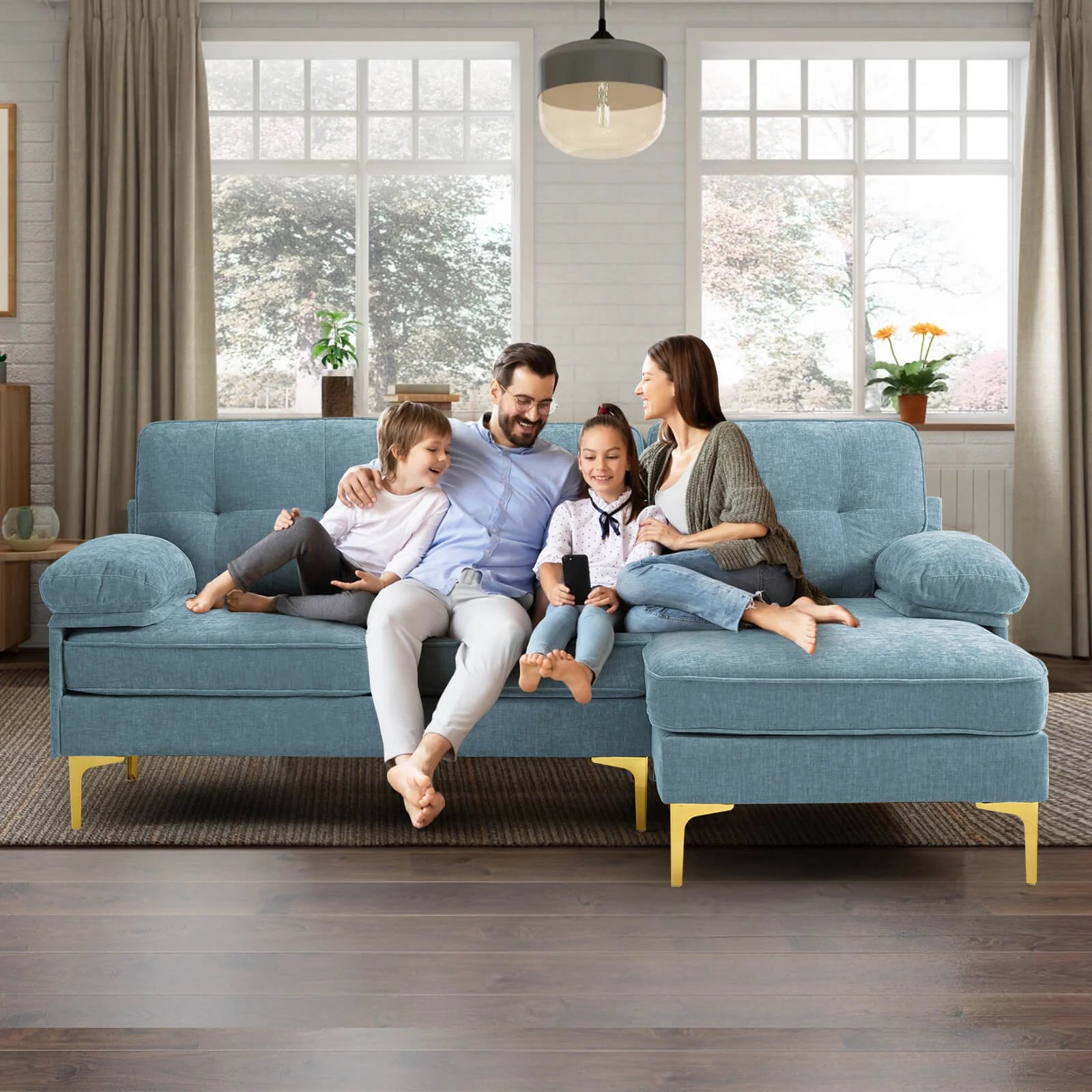 85" Sectional Couch Sofa for Living Room with Reversible Chaise - Image 44
