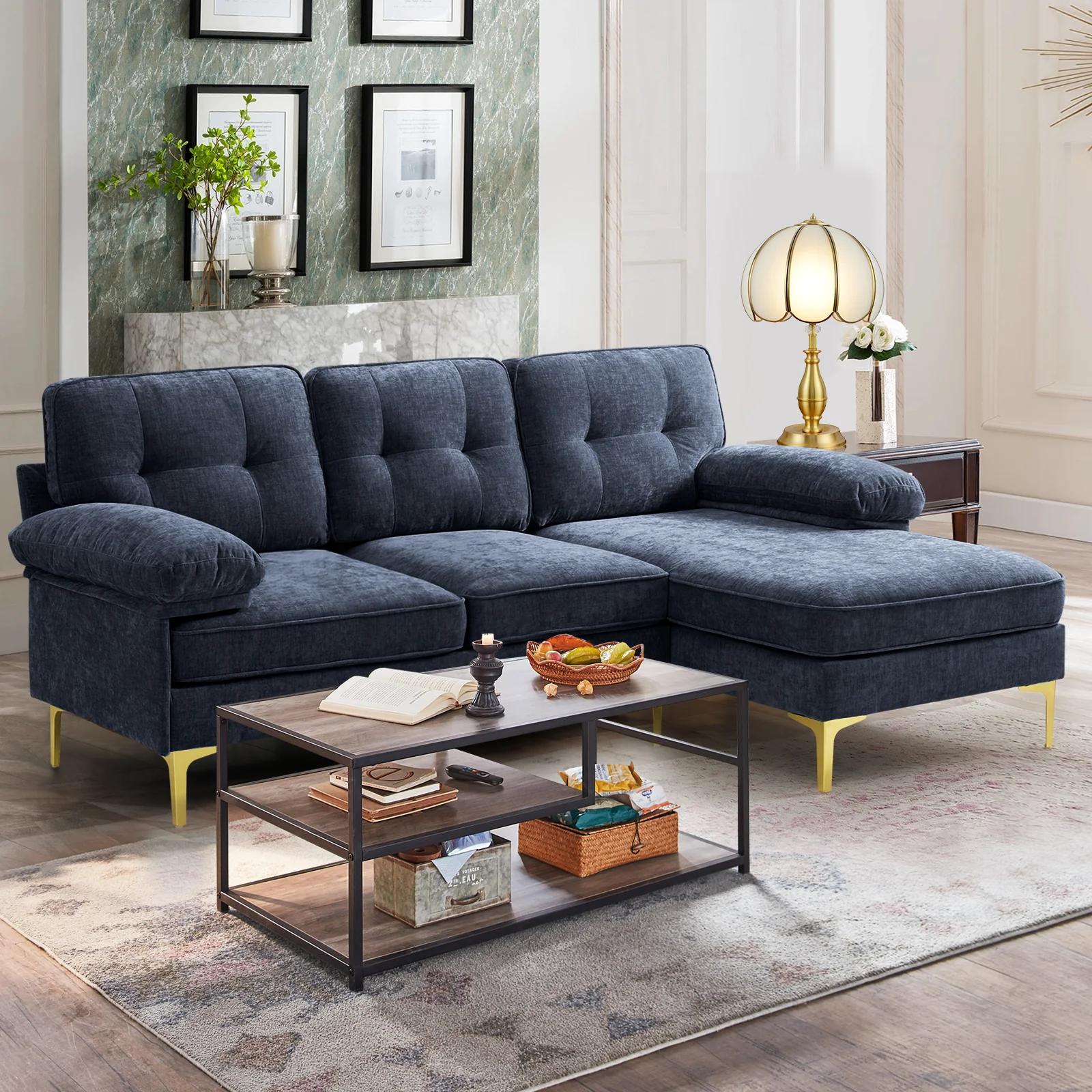 85" Sectional Couch Sofa for Living Room with Reversible Chaise - Image 46