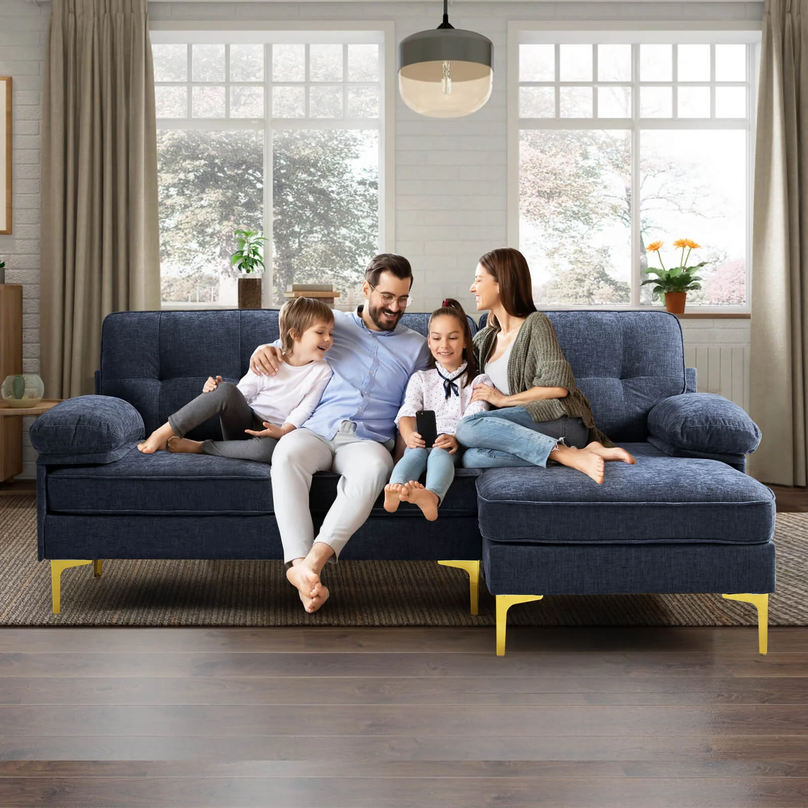 85" Sectional Couch Sofa for Living Room with Reversible Chaise - Image 47