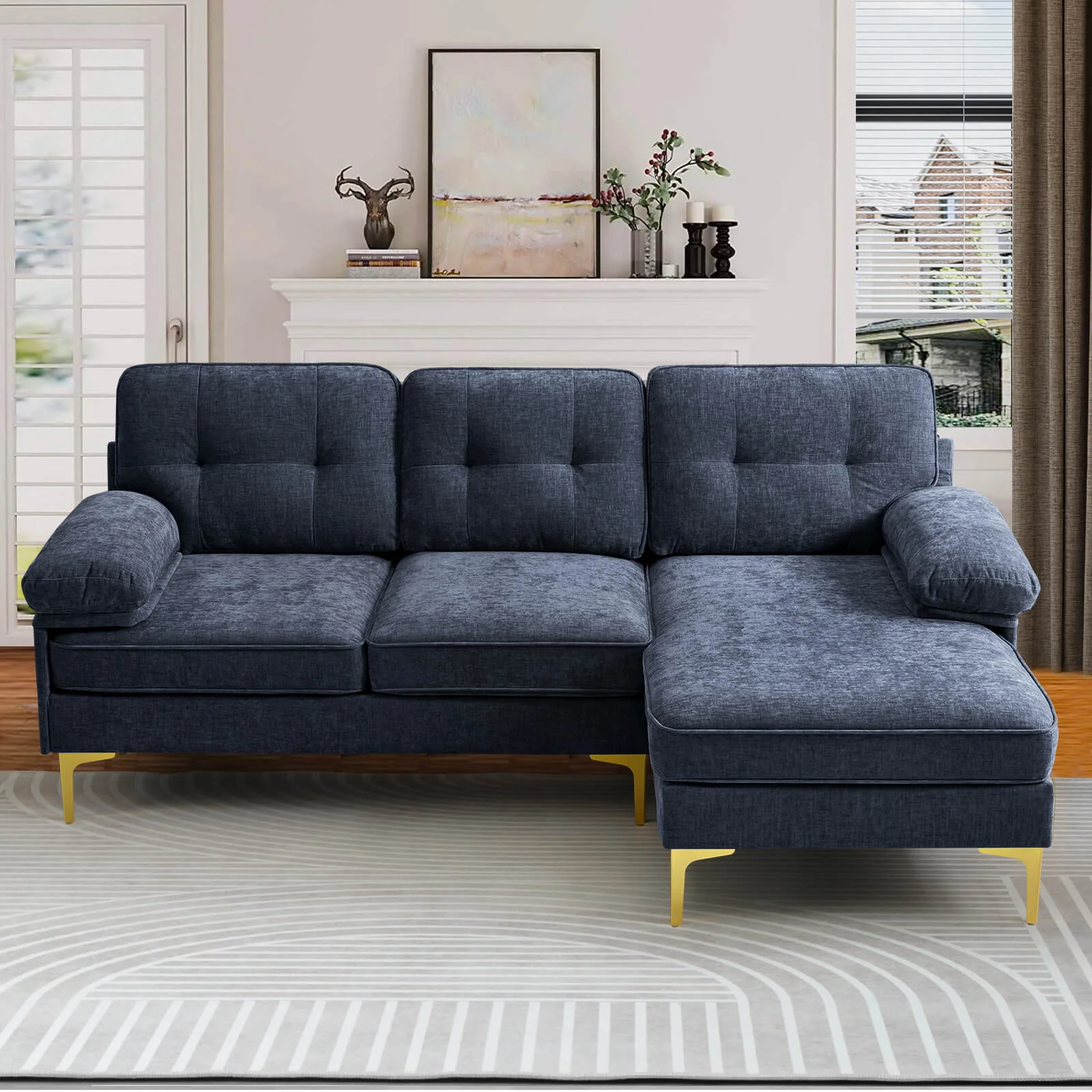 85" Sectional Couch Sofa for Living Room with Reversible Chaise - Image 50