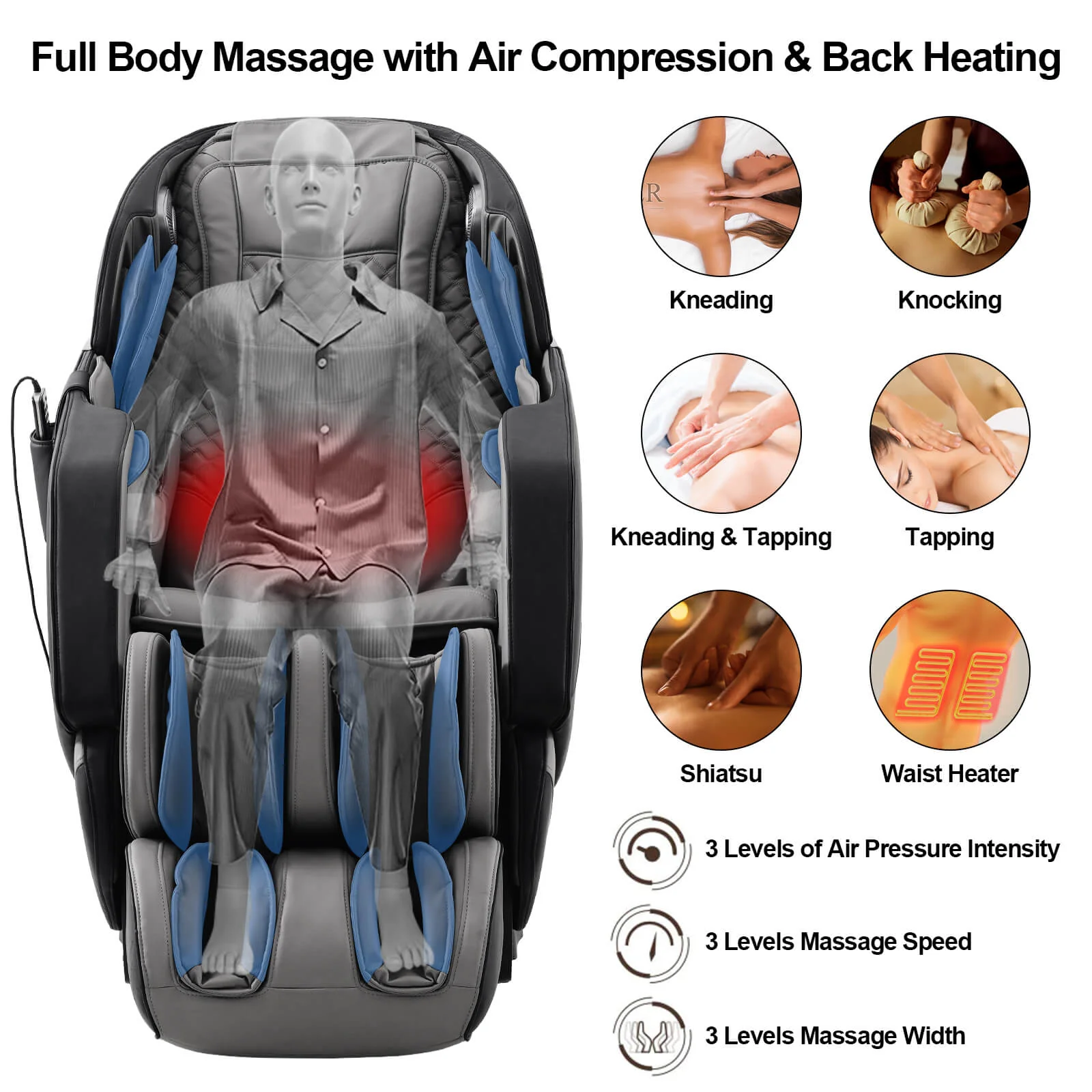 4D Massage Chair with Zero Gravity and Full Body Airbag Massage, Smart Body Scan - Image 7