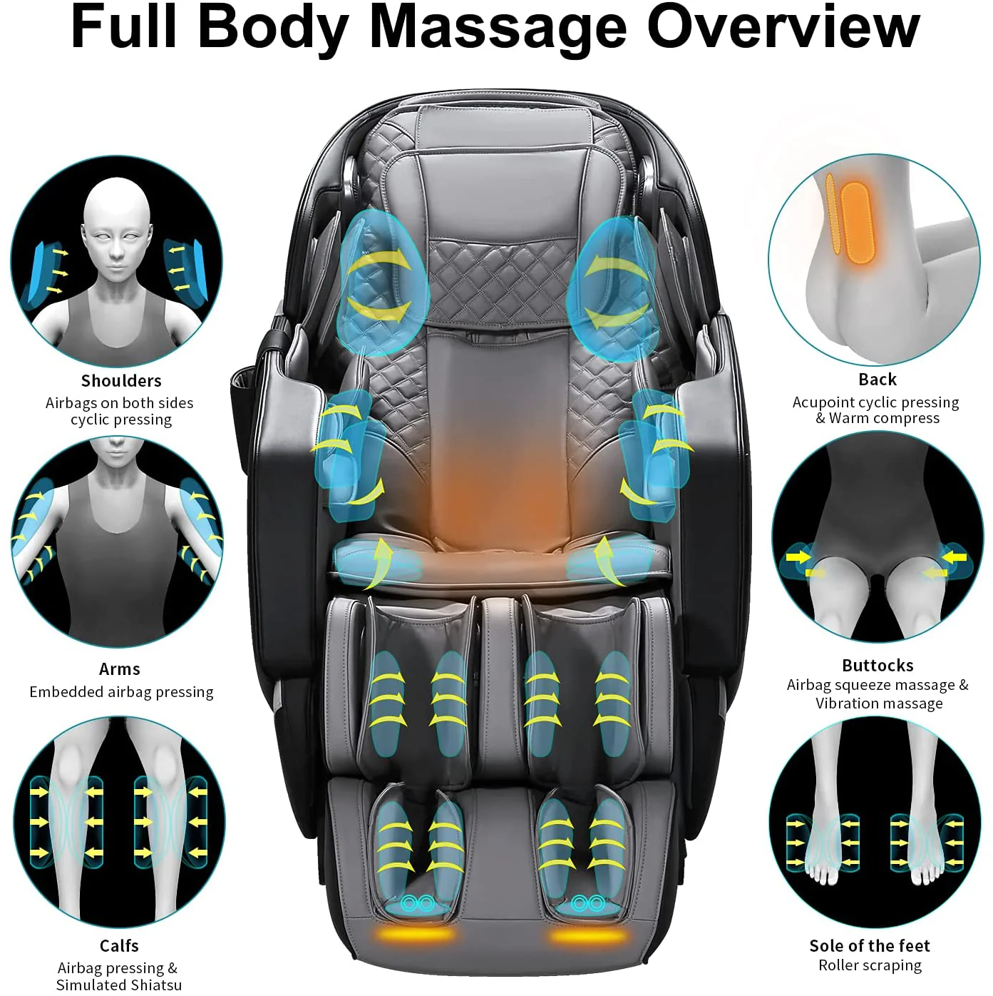 4D Massage Chair with Zero Gravity and Full Body Airbag Massage, Smart Body Scan - Image 8