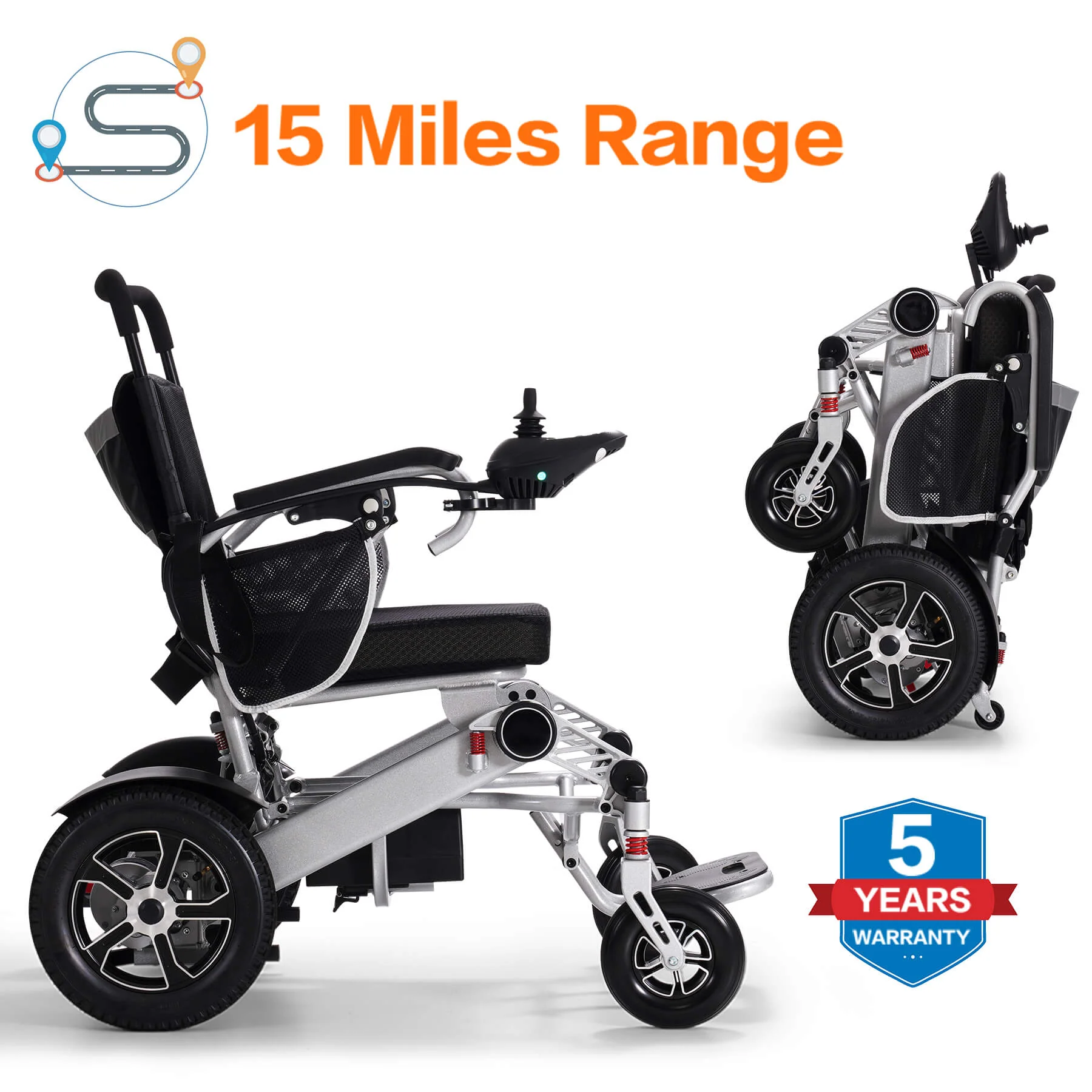 Power Wheelchair for Seniors and Disabled, Light-weight and Foldable, Suitable for All Terrain - Image 10