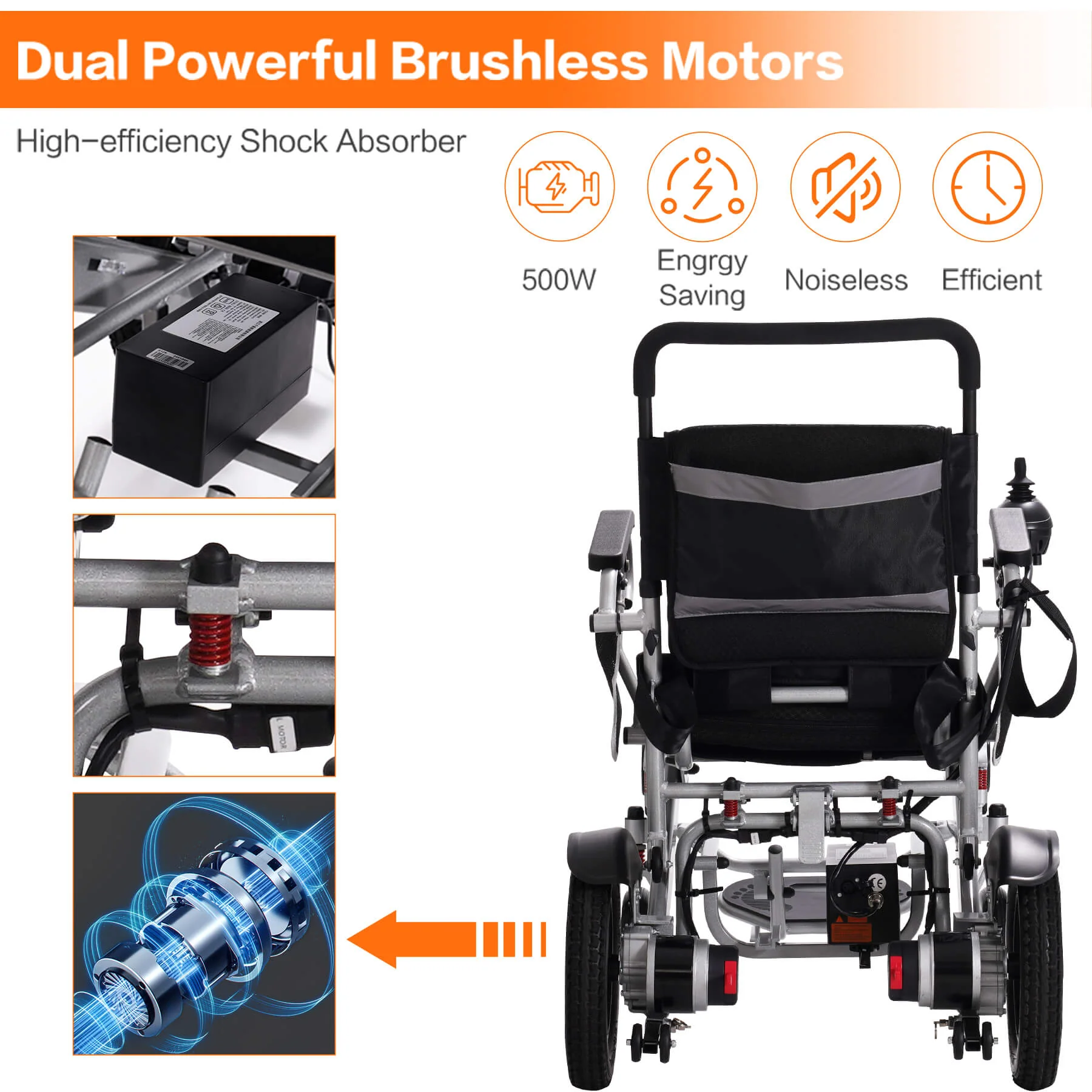 Power Wheelchair for Seniors and Disabled, Light-weight and Foldable, Suitable for All Terrain - Image 13