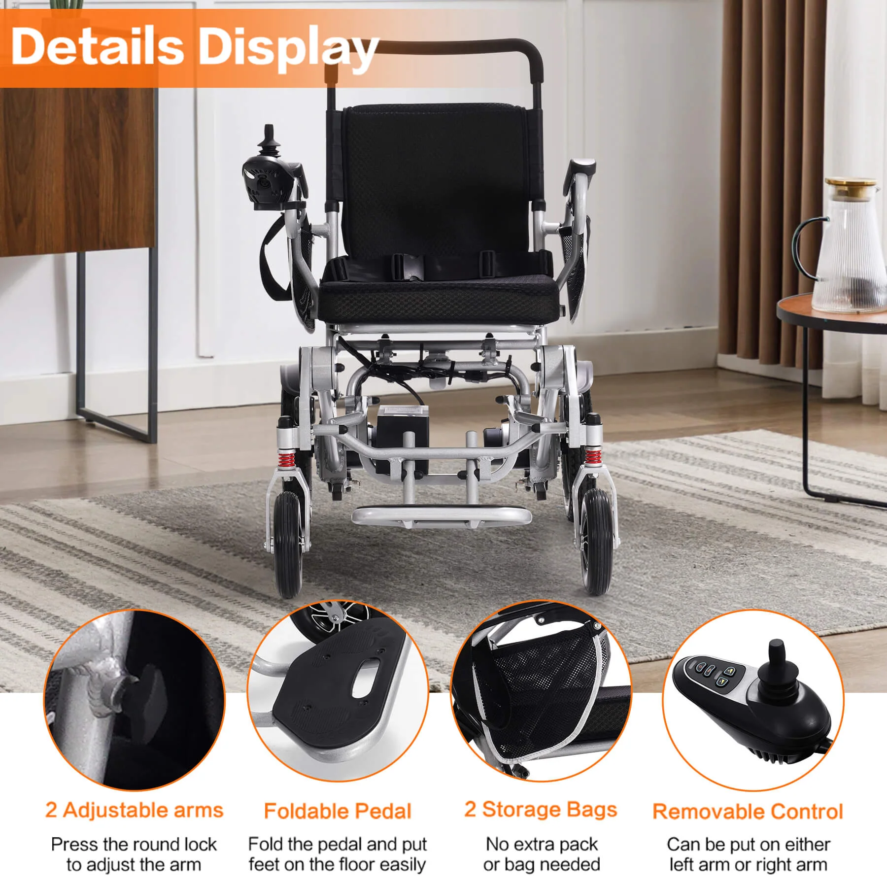 Power Wheelchair for Seniors and Disabled, Light-weight and Foldable, Suitable for All Terrain - Image 15