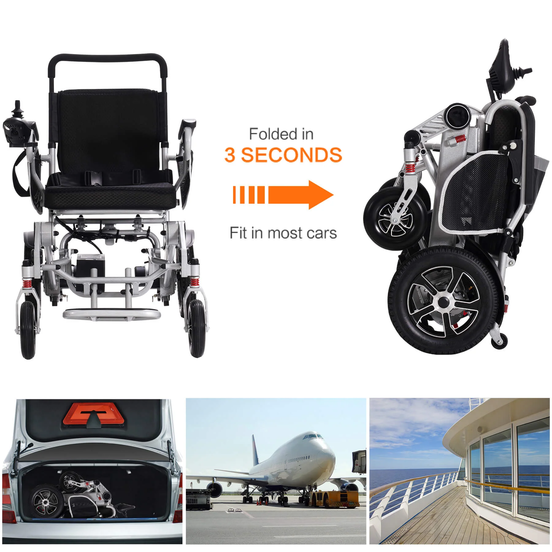 Power Wheelchair for Seniors and Disabled, Light-weight and Foldable, Suitable for All Terrain - Image 4