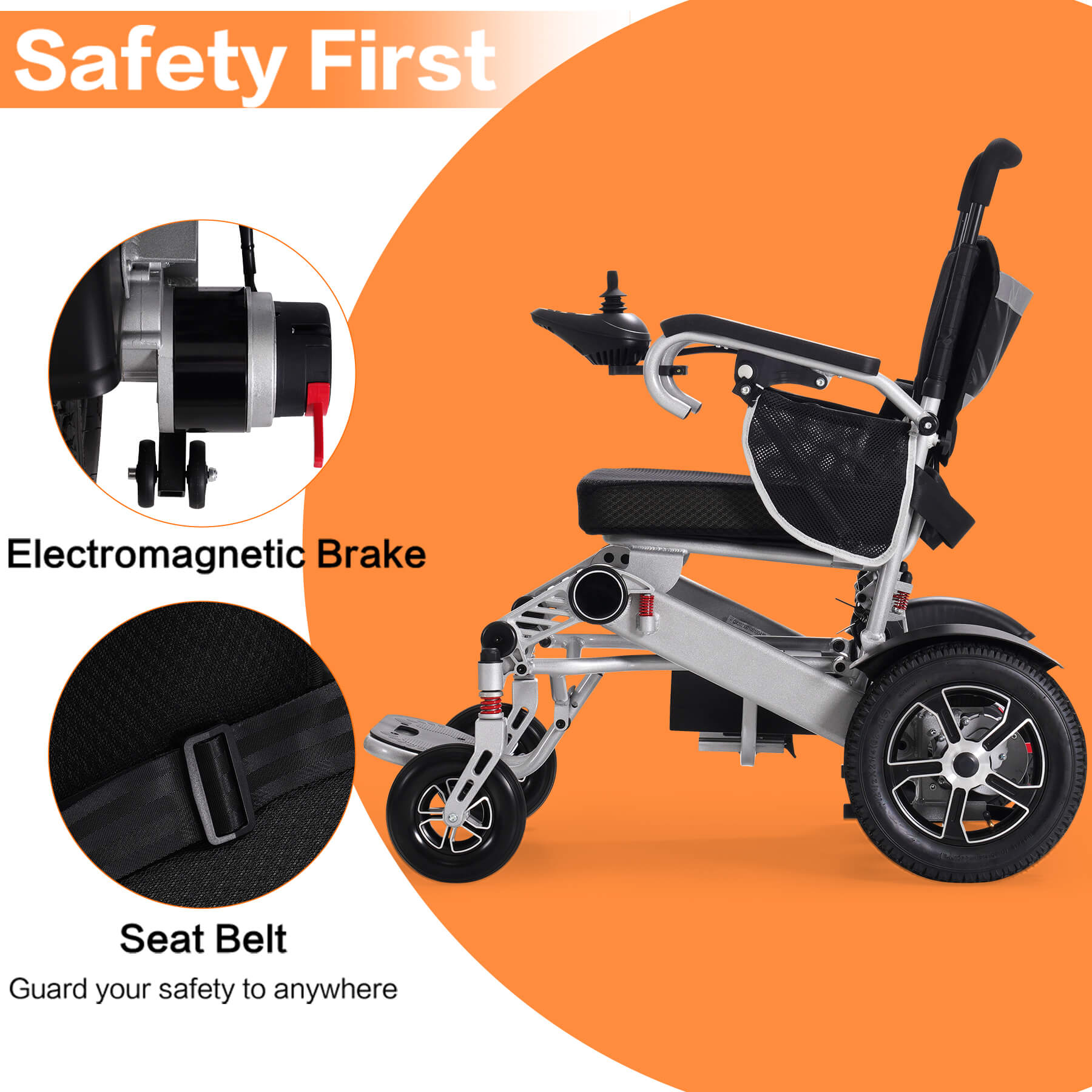 Power Wheelchair for Seniors and Disabled, Light-weight and Foldable, Suitable for All Terrain - Image 7