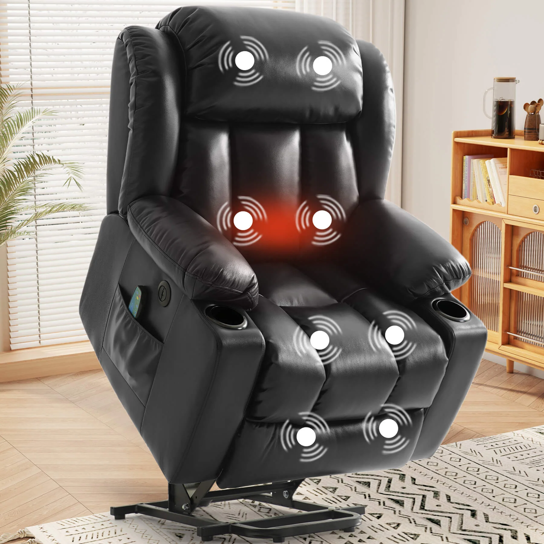 Luxury Power Lift Recliner Chair With Vibration Massage and Heating, 38" Width - Image 11