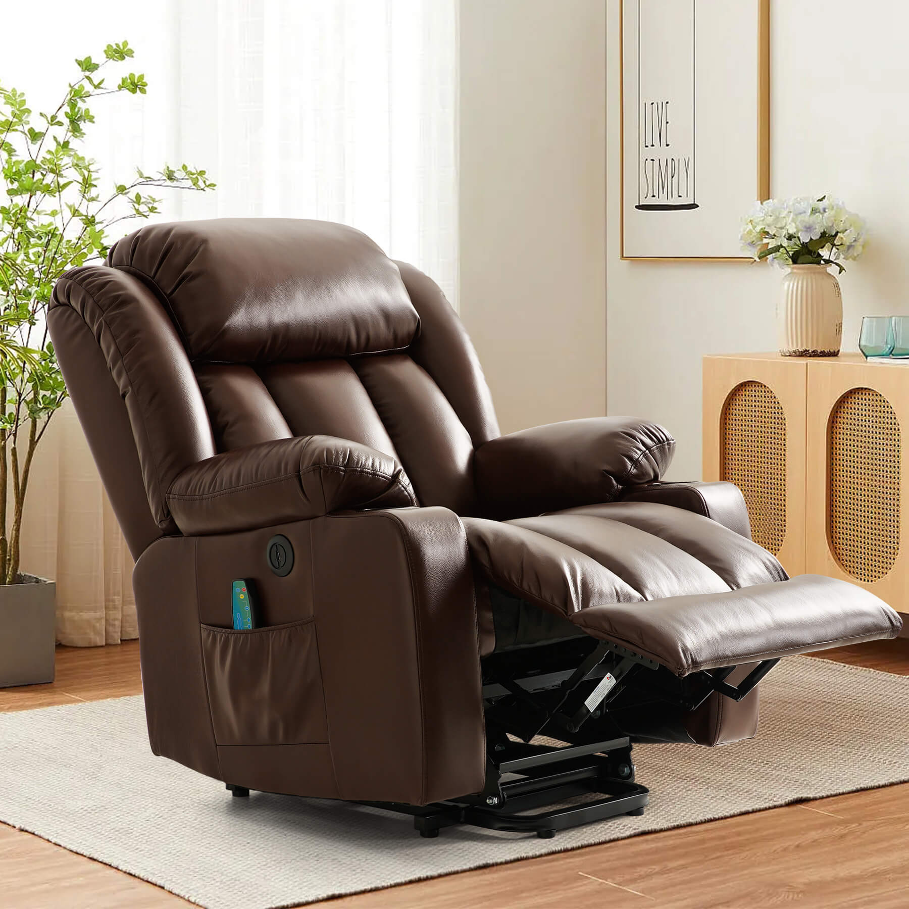 Luxury Power Lift Recliner Chair With Vibration Massage and Heating, 38" Width - Image 6