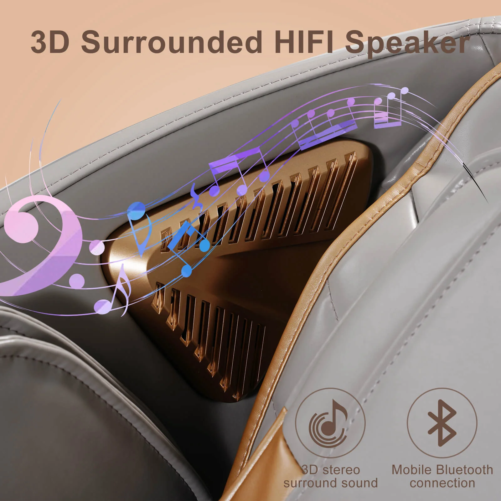 4D Zero Gravity Chair Full Body Massage Chair with Heating, Voice Control, Smart Scan Body, Gold - Image 14