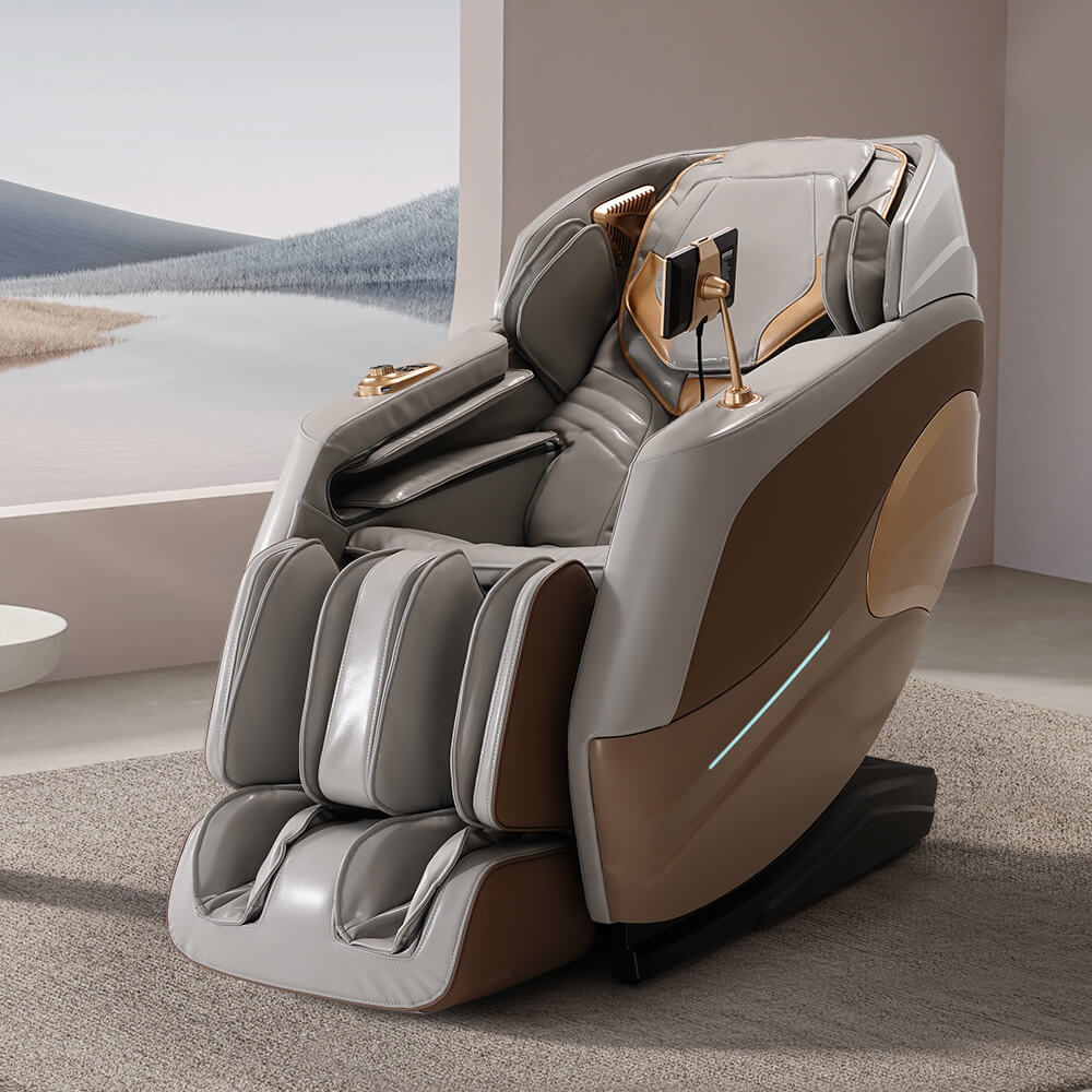 4D Zero Gravity Chair Full Body Massage Chair with Heating, Voice Control, Smart Scan Body, Gold - Image 5