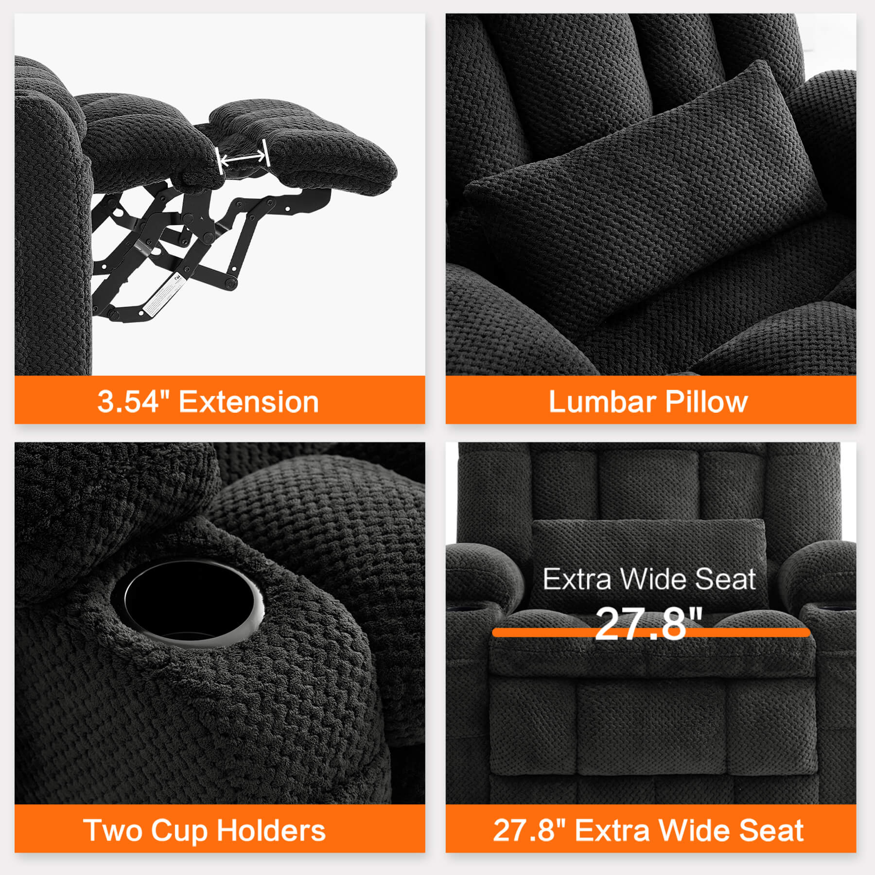 Oversized Infinite Position Power Lift Recliner Chair with Massage & Heat, 27.8" Extra Wide Seat, with Cup Holders, One-Touch Reset, Fabric - Image 23