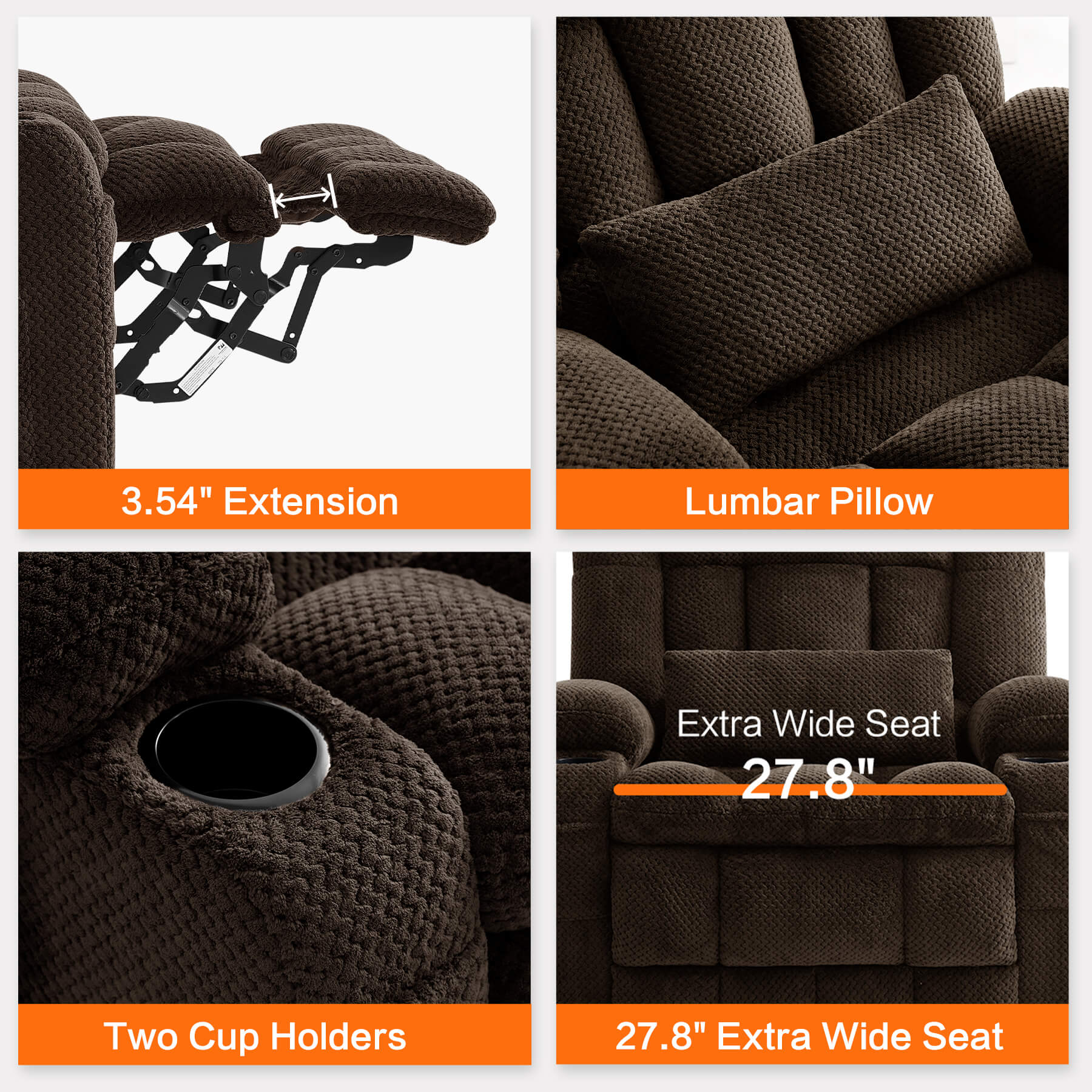 Oversized Infinite Position Power Lift Recliner Chair with Massage & Heat, 27.8" Extra Wide Seat, with Cup Holders, One-Touch Reset, Fabric - Image 36