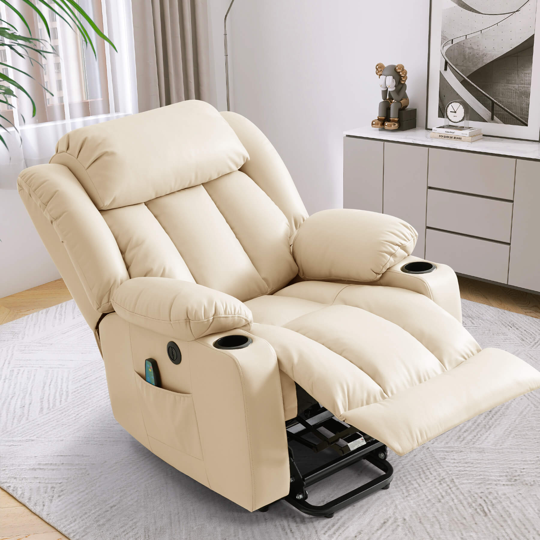 Luxury Power Lift Recliner Chair with Vibration Massage and Heating, with Cup Holders - Image 33