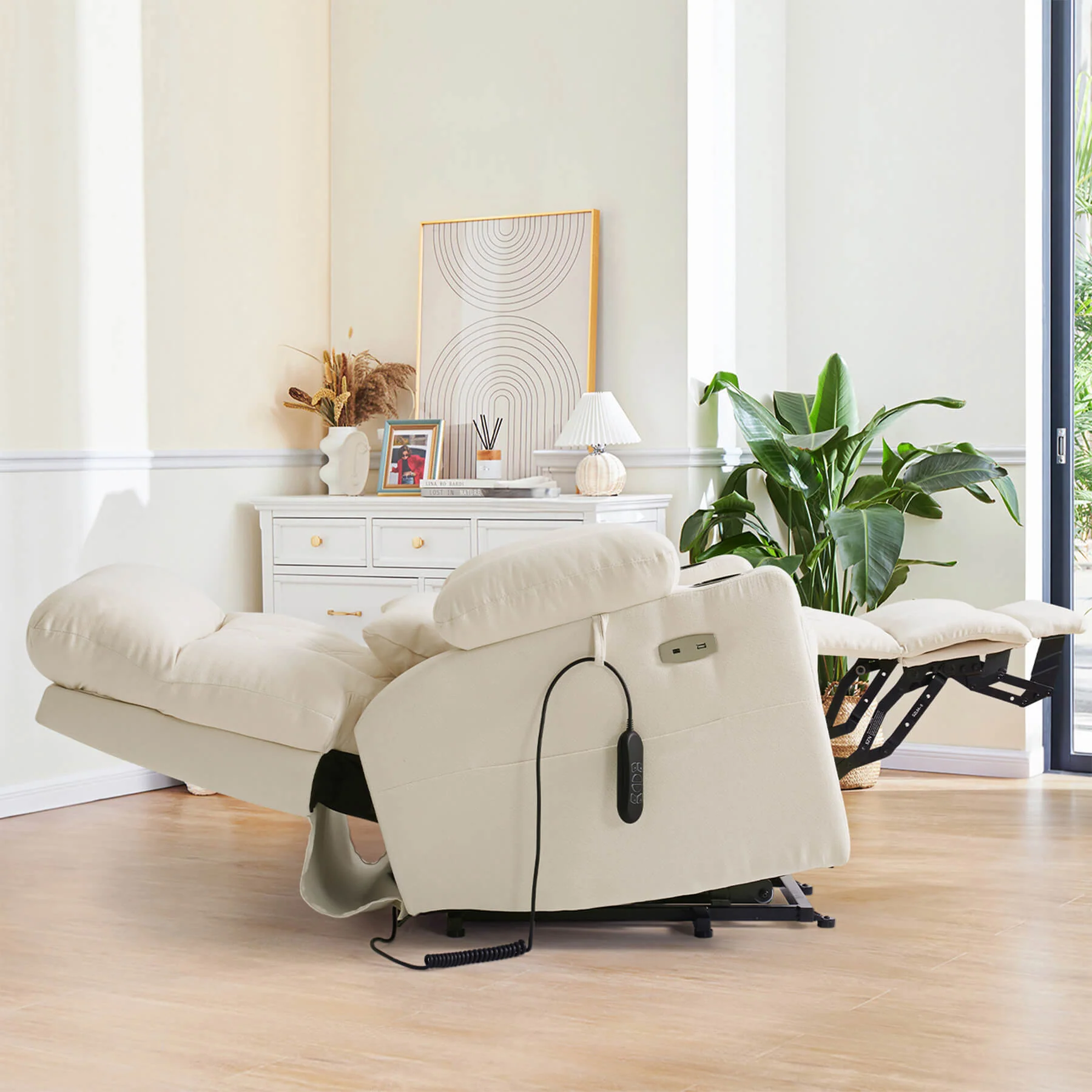 Triple Motor Infinite Position Power Lift Recliner Chair with Adjustable Headrest, Massage & Heat, with Cup Holders - Image 25