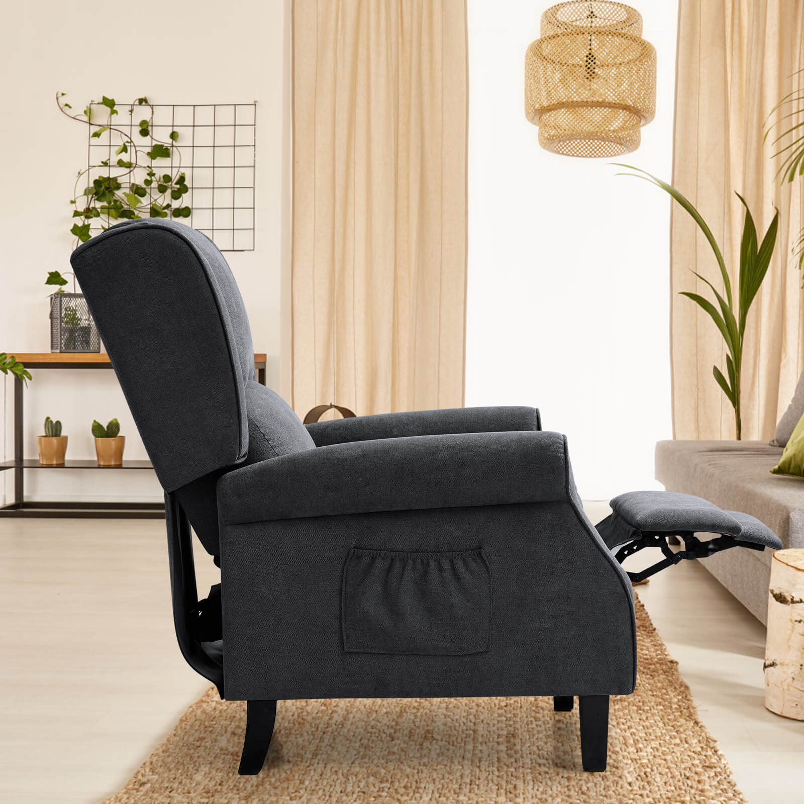 Wingback Recliner Chair with Heating and Vibrating Massage, Fabric - Image 15